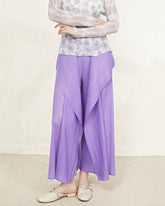 Luxury Designer Japanese Pleats Wide Leg Trousers Overlay Draped Avant Garde Travel